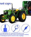 Hydraulic Hose Dust Caps And Plugs Kit Half Inch ISO A Quick Disconnects With Retention Ring on farm tractor
