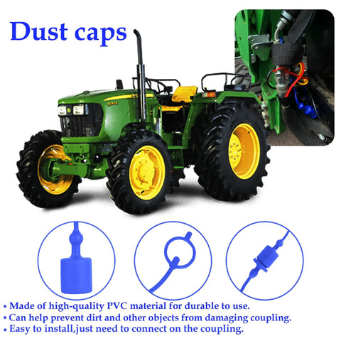 Hydraulic Hose Dust Caps And Plugs Kit Half Inch ISO A Quick Disconnects With Retention Ring on farm tractor