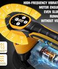Close-up of a heavy duty tile vibration tool control panel with 9 speed settings, high-frequency motor, suitable for handheld tiling.