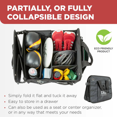 XL Beefed Up Trunk Organizer For SUV And Truck With Six Adjustable Compartments And Non Slip Base foldable for storage