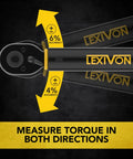 Quarter Inch Drive Torque Wrench With Dual Scale 30 To 250 Inch Pounds And 3.4 To 28.2 Newton Meters Pre Calibrated For Precision With Serial Numbered Calibration Certificate Premium Rubber Grip Handle Deluxe Hybrid Case, 4% accuracy graphic