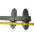 Antique Style Bronze Door Bolt Latch 10 Inch DB126 shown with measuring tape, heavy duty wrought iron decor, vintage bronze finish
