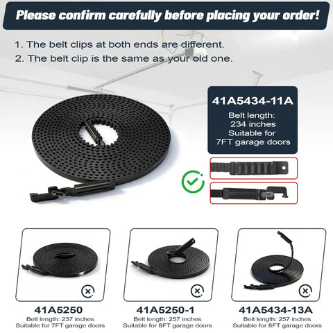 Whisper Drive 234 Inch Garage Door Drive Belt For 7 Foot High Doors Replacement Belt For Chamberlain Craftsman LiftMaster Openers