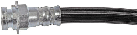 Close-up of Front Passenger Side Brake Hydraulic Hose for Select Chevrolet and Pontiac Models, metallic and rubber components visible.