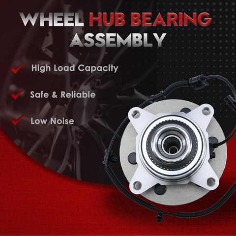 Close-up of wheel hub bearing assembly displaying high load capacity and reliability features