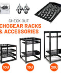 Rack Cable Management Kit With 1U Tie Bars, accessories with 10U, 15U, 20U racks, screws, caster wheels, and shelf for 19-inch racks