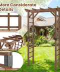 7 Foot Wooden Garden Arbor Trellis With Wide Arch And Strong Side Trellises For Climbing Plants Outdoor Wedding Arch