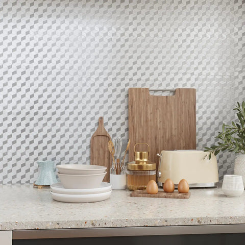 Silver Stainless Steel Contact Paper Easy Peel And Stick Kitchen Backsplash Wallpaper 24 Inch By 354 Inch in modern kitchen setup