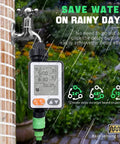 No Fuss Sprinkler Timer For Garden Hose With 10 Programmable Watering Programs, Auto Rain Delay, IP54 Waterproof, 3.3 Inch LCD