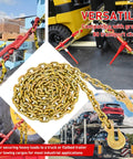 Collage featuring a Two Pack Tough As Nails Heavy Duty Ratchet Binders With G80 Chain 10 Foot for flatbed trailers hauling.