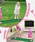 Toddler Golf Set For Kids Aged 2 To 4 Boys And Girls Upgraded Golf Clubs With Cart Putting Mat Indoor Outdoor Play Toy Safe Durable Plastic Pink Birthday Gift