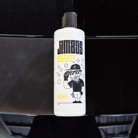 Picture Perfect Polish One Step Correction For All Paint Finishes Removes Swirls Scratches And Oxidation In One Easy Step Safe On Clear Coat Single Stage And Ceramic Coatings Delivers Showroom Shine Slick Gloss Ready For Protection. 16 oz bottle on black car paint