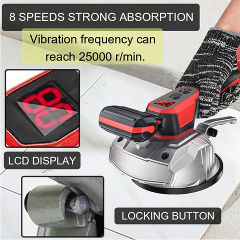Pro Grade 18V Tile Vibration Tool Handheld With 8 Speed Settings And 25000 RPM, 150W Power, digital display detail