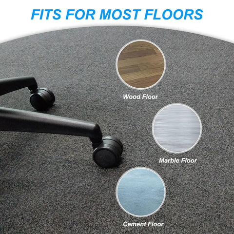 Top Shelf Low Profile Office Chair Glides With Solid Rubber Bottoms No Hassle Stationary Casters For Desk Stools Loaded With Traction Floor Savers Upgraded Silent Glide Pack Of Five fits on wood, marble, and cement floors.