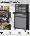 7 Drawer Tool Chest On Wheels, 40 Inch Rolling Metal Toolbox With Detachable Top, Sturdy Garage Storage Cabinet For Home Workshop, Includes Hooks, Liners, Tray Divider, Heavy Duty Black in garage use