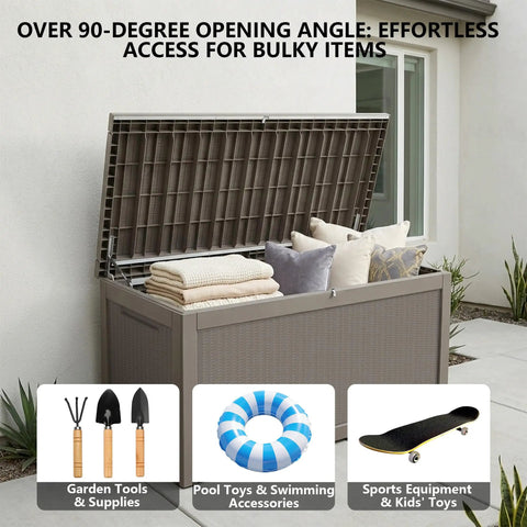 Mega Roomy Waterproof Outdoor Deck Box For Backyard Patio 320 Gallon Massive Weatherproof Garden Stash Holds Couch Cushions And Lawn Tools With Zero Hassle Smooth Space Saving Upgrade