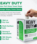 Heavy Duty Center Pull Shop Towels For Cleaning 160 Count White Disposable Cleaning Towels 9 By 12 Inches Grime Busting Wipes