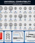 All In One Disc Brake Caliper Tool Kit With 24 Adapters Piston Compressor And Wind Back Tools For Easy Brake Pad Replacement Heavy Duty Caliper Compression Tool Fits Most Vehicles showing adapters and tools