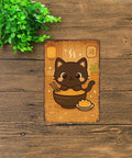 Vintage Metal Sign With Cute Cat Chowing Ramen And Dumplings, Totally Funny Wall Decor For Home Room Garage Or Office, 8x12 Inch Tin Sign Poster, Easy Mount Wall Art