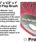 Killer Bench Grinder Flap Wheel Perfect For Knocking Out Scratches And Nicks With A Slick 320 Grit Finish Includes Adaptive Arbor For Quick Shaft Compatibility Heavy Duty Non Woven Design Delivers Dead Smooth Shop Results Every Time, 6 inch red flap brush.