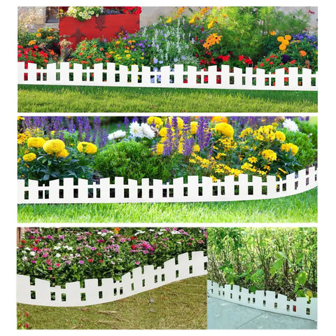 Flexible 33Ft Garden Landscape Edging Kit With 60 Spikes 4.6In Tall White Plastic Border For Lawn Path And Flower Beds