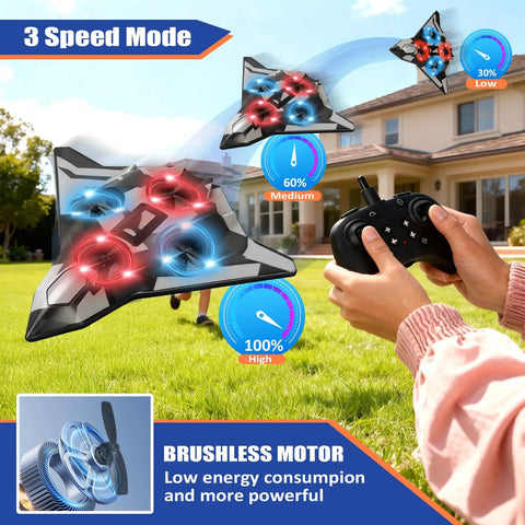 Foam Remote Control Airplane For Kids And Adults Easy To Fly With Stable Hover 360 Flips Circle Flying LED Light 2.4GHz in park