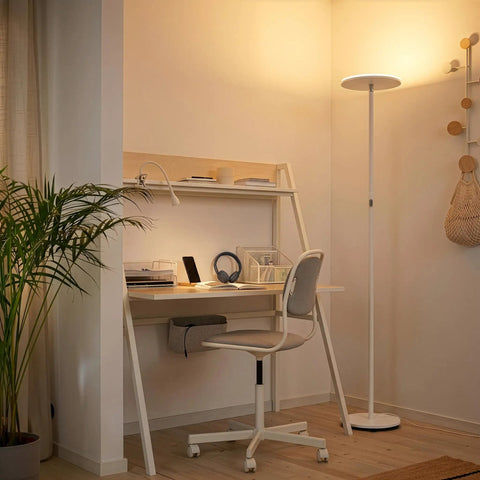 Sky LED Floor Lamp Torchiere Lit And Super Bright Dimmable Tall Standing Lamp For Living Room Decor And Office With Warm Light