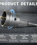 METOTY 22-piece concrete hole saw kit, alloy steel, silver; side view with 30–110mm diameters