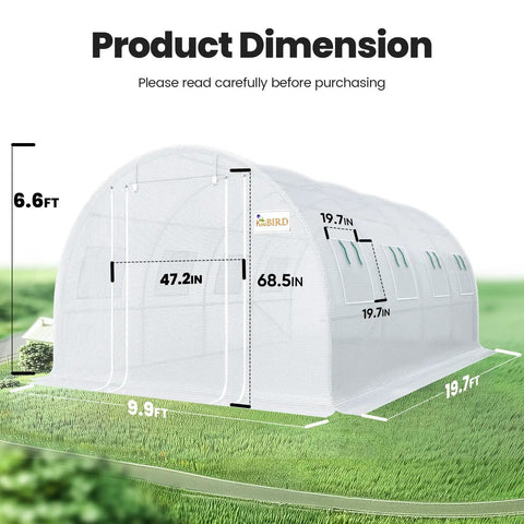 Walk In Greenhouse Tent Outdoor 20 By 10 By 6.6 Feet With Upgraded Galvanized Metal Frame Large Mesh Door And Zippered Screen Windows Winter Plant Tunnel 2 Stiffeners Easy Setup And Sturdy Garden Shelter