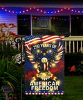 Lit 250th Anniversary USA Garden Flag With Solar LED Double Sided Patriotic Banner Celebrating 1776 2026 250 Years Of American Freedom