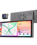 Portable Wireless CarPlay Screen For CarPlay And Android Auto, 9.26 Inch Touch Display shown with backup camera component.