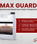 Premium Water Based Penetrating Stone Sealer For Marble Granite Travertine Limestone And Grout Joints 1-gallon container with natural look.