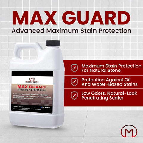Premium Water Based Penetrating Stone Sealer For Marble Granite Travertine Limestone And Grout Joints 1-gallon container with natural look.