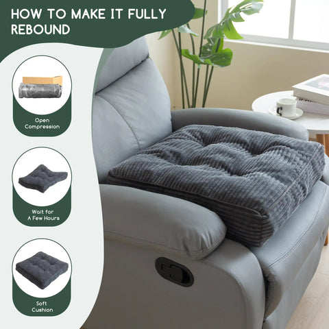 Tufted Corduroy Recliner Seat Cushion For Seniors And Adults High Density Foam 20x20x4 Inches on recliner chair for pain relief