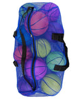 Large Capacity Mesh Duffel Gear Bag For Scuba Diving Snorkeling Equipment And Football Gear Tear Resistant Travel Tote filled with balls