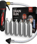 No Sweat Ac Drain Line Cleaning Gun Featuring Flexible Hose Pipe To Bust Out Stubborn Hvac Clogs Quick Includes Six Co2 Powered Cartridges