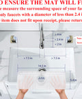 Clear Silicone Sink Splash Guard Mat 14.4 x 5.4 Inches, 3 In 1 Faucet Drip Catcher Tray illustration with measurements