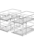 Two Tier Clear Organizer With Dividers For Kitchen Pantry Medicine Cabinet Bathroom Vanity And Under Sink Slide Out Storage Bin