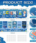 Science Classroom Decor Duo With Scientist Posters Banner Set For Bulletin Boards And Wall Displays For Teachers Lab Cutouts And Party Prep In Schools Or Offices 13.8 By 38.6 Inches showing product size and features like waterproof, thick paper, and image clarity