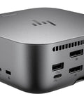 Thunderbolt 4 Ultra Docking Station Featuring Triple Display Outputs Dual Gigabit Ethernet Ports And Fast Charging side view with ports