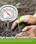 Pro Grade Extendable 39.4 Inch Compost Thermometer With Stainless Steel Stem, Waterproof Soil Temperature Gauge for Celsius and Fahrenheit Readings, Heavy Duty Deep Pile Monitoring, Includes Composting Temperature Guide, Durable Garden Tool in soil
