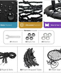 Components for Saucer Tree Swing For Kids, 24 Inch Net Seat Disc Round Swing with water-resistant and UV-resistant features.