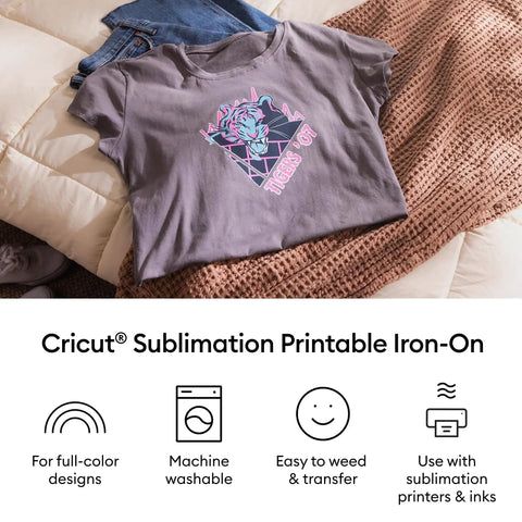 Gray t-shirt with graphic design showing use of Dope Sublimation Printable Iron On Sheets 8.5 By 11 Inches 10 Pack for dark fabrics.