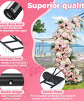 Massive Metal Garden Arch Trellis For Weddings And Parties 8 By 7 Feet Heavy Duty Arch Frame details on beach setting.