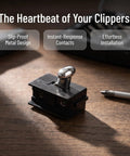 Clipper On Off Switch Replacement Part For Trimmers, Slip Free Metal Handle, Precision Response Clip Switch, Durable Barber Shop Essential, Easy Swap For Home Grooming And Professional Clipper Repairs black metal switch on wood