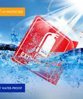 Two Pack 6x6 Acrylic Fire Extinguisher Sign With Down Arrow, UV Protected and Fade Resistant, water splash illustration