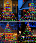 Outdoor Christmas Star Lights 11.5 Foot String With 317 LEDs Multicolor 8 Modes And Timer Deck Out Your Yard And Tree