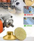 3 Pack 2 Inch Diamond Grinding Cup Wheel Set For Angle Grinders Brazed Flat Grinding Heads displayed with grinder