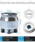 Abruga adjustable socket sleeve for 3/8 inch drive wrench; converts 10–19 mm sockets, chrome knurled body