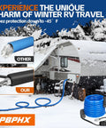 PBPHX 50ft heated RV water hose, blue, with thermostat; BPA-free, 1/2-in ID